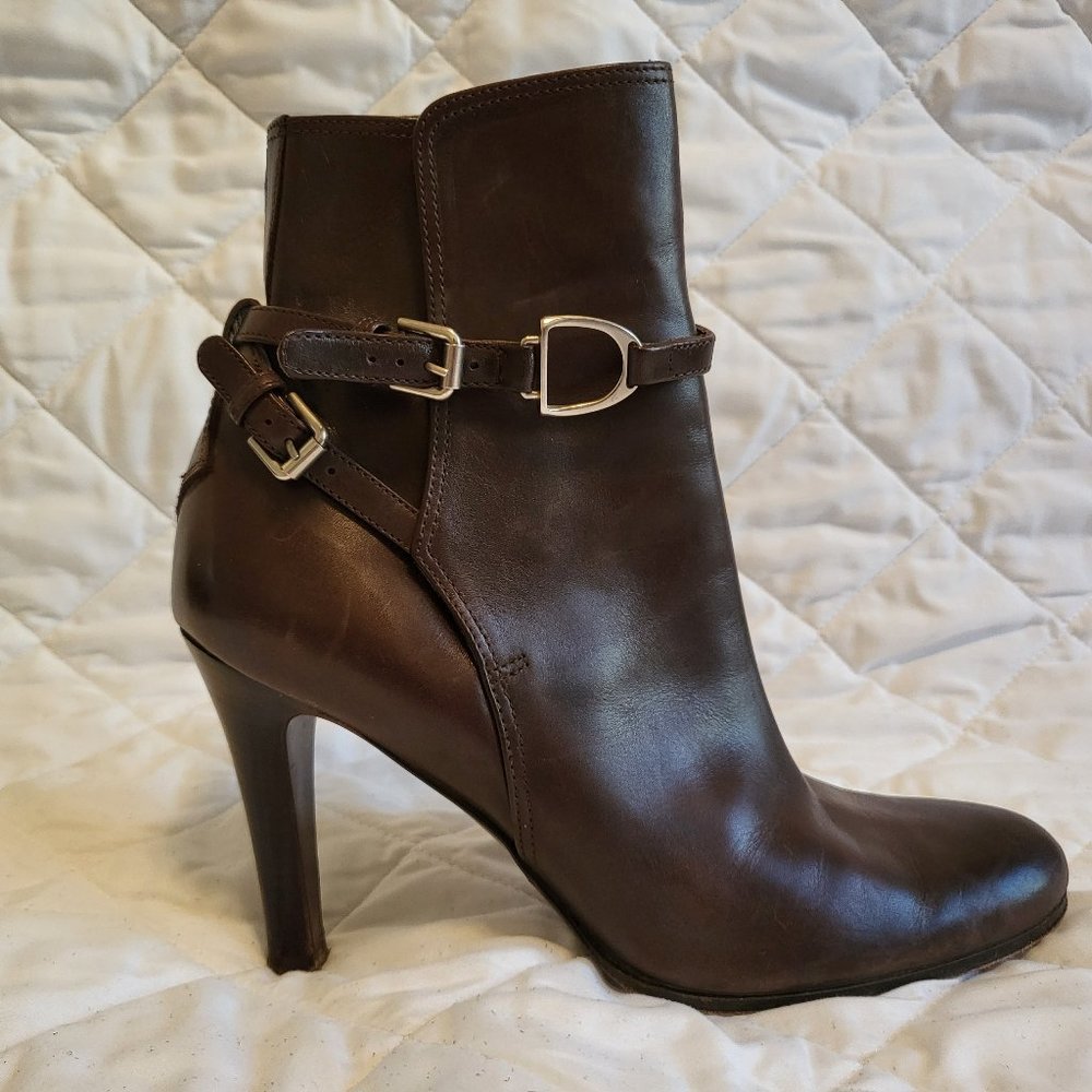 Ralph Lauren Brown Short Boots 3.5 inch size 6